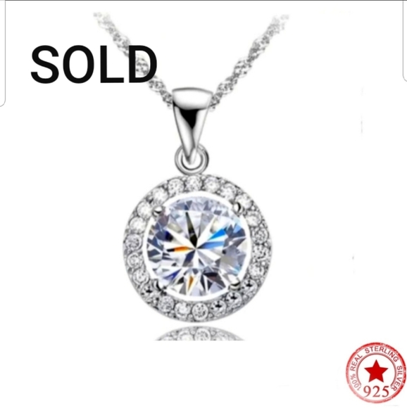 Swarovski Jewelry - Swarovski Elements 925 Sterling Silver Halo Necklace NEW